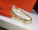 Perfect Replica Hermes Kelly Bracelet-Yellow Gold And Diamond